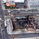 This 1992 crime scene photo provided by the Los Angeles Police Department shows a burned-out Pep Boys store, destroyed during the 1992 Rodney King riots in Los Angeles.